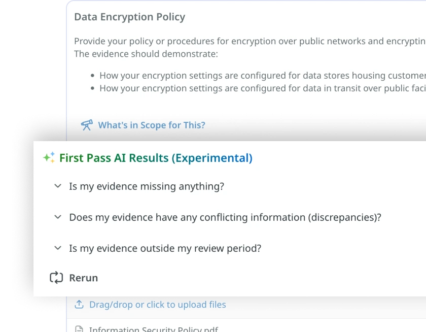 SOC 1 compliance dashboard